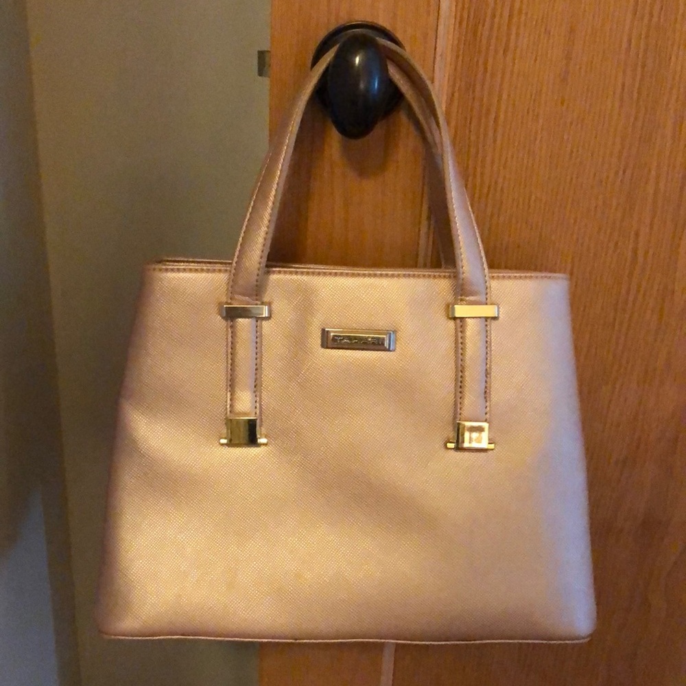 Tahari Tote in Rose Gold with Gold Accents